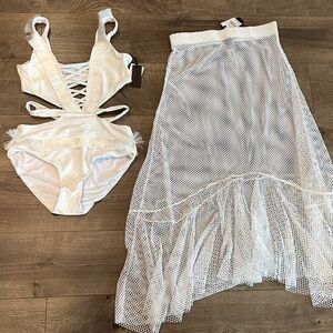 Kendall & Kylie swimsuit with matching skirt coverup